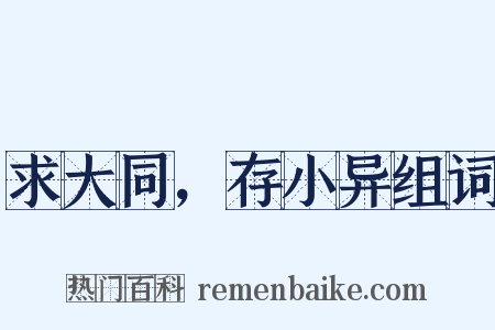 求大同，存小异组词是什么意思的图片